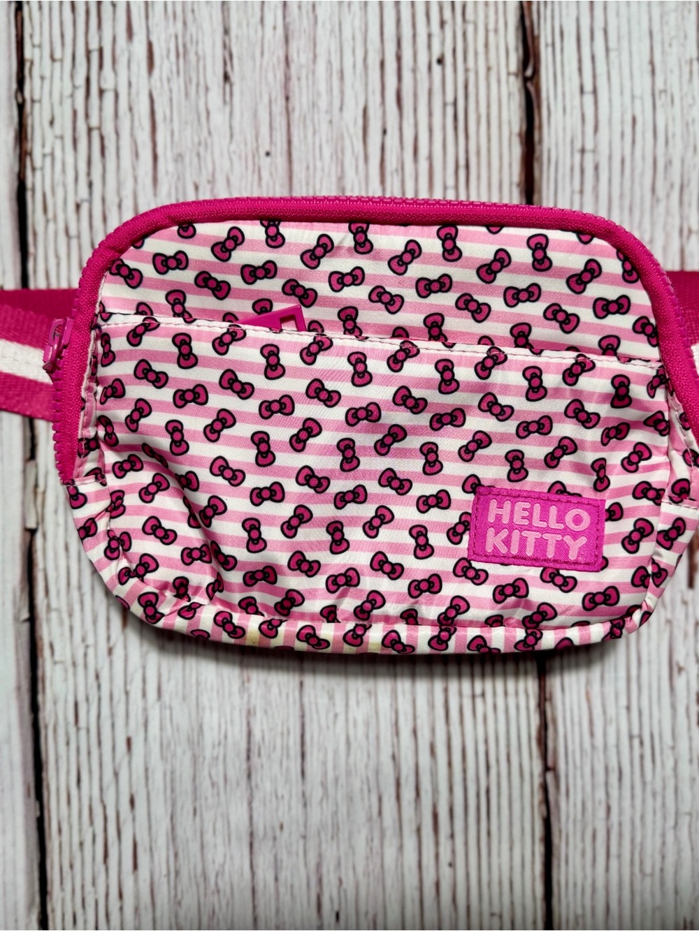 Bioworld Hello Kitty Pink Striped Kids Belt Bag
